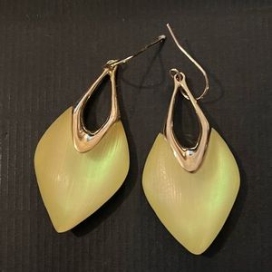 Alexis Bittar chartreuse yellow lucite earrings
